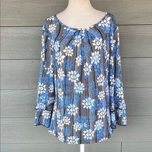 Karl Lagerfeld Floral Long Sleeve Blouse